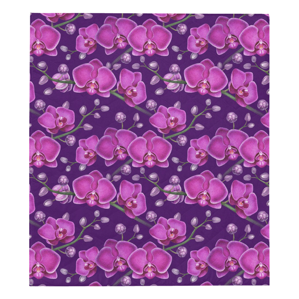 Orchid Pattern Print Design A03 Premium Quilt
