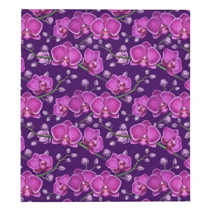 Orchid Pattern Print Design A03 Premium Quilt