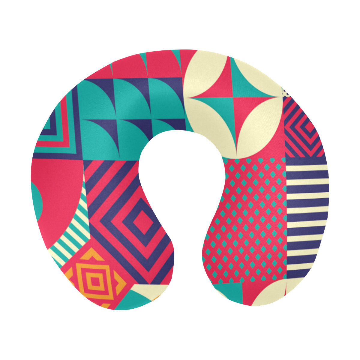 Mosaic Pattern Print Design 03 U-Shaped Travel Neck Pillow