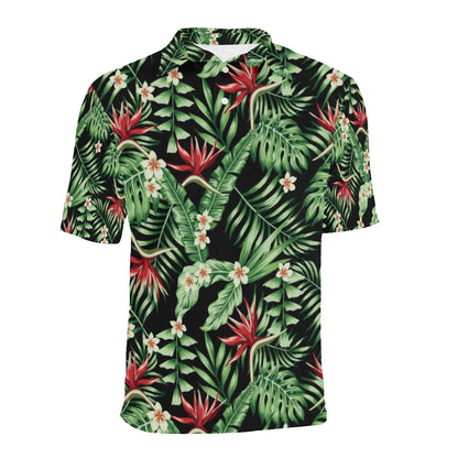 Bird Of Paradise Pattern Print Design BOP05 Men Polo Shirt