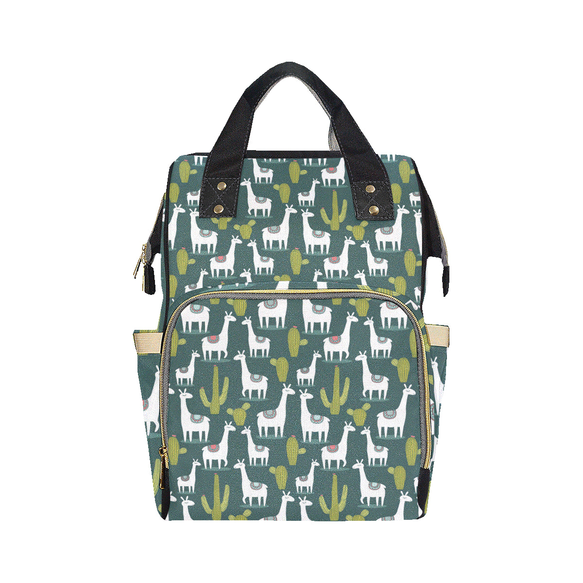 Llama Cactus Pattern Print Design 02 Diaper Bag Backpack