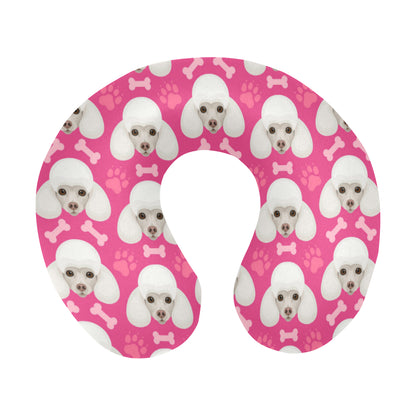 Poodle Pattern Print Design A04 U-Shaped Travel Neck Pillow