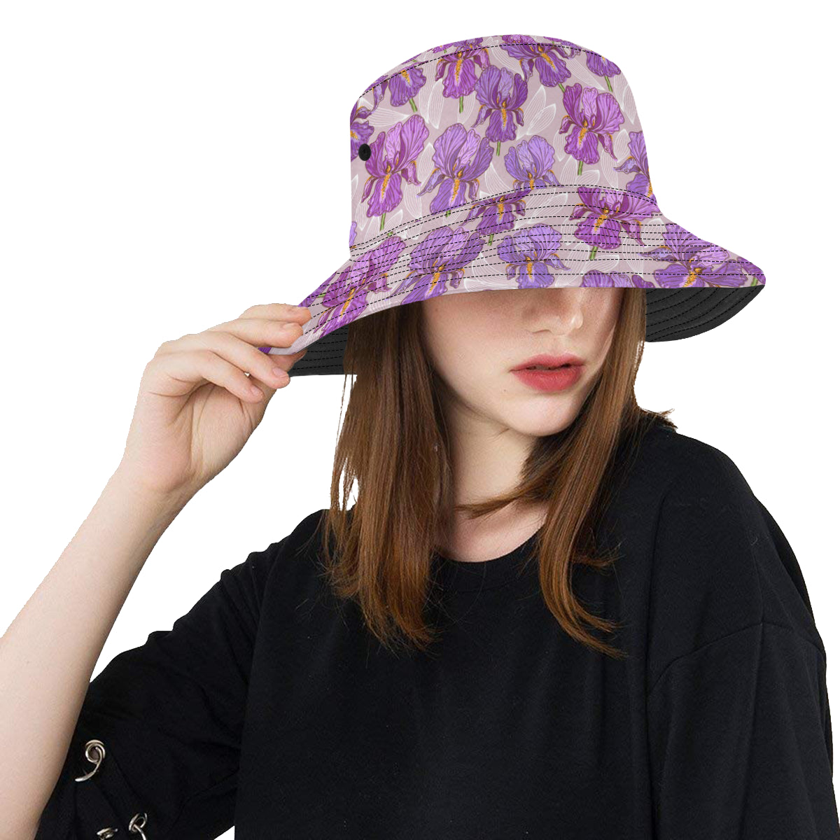 Iris Pattern Print Design IR05 Unisex Bucket Hat