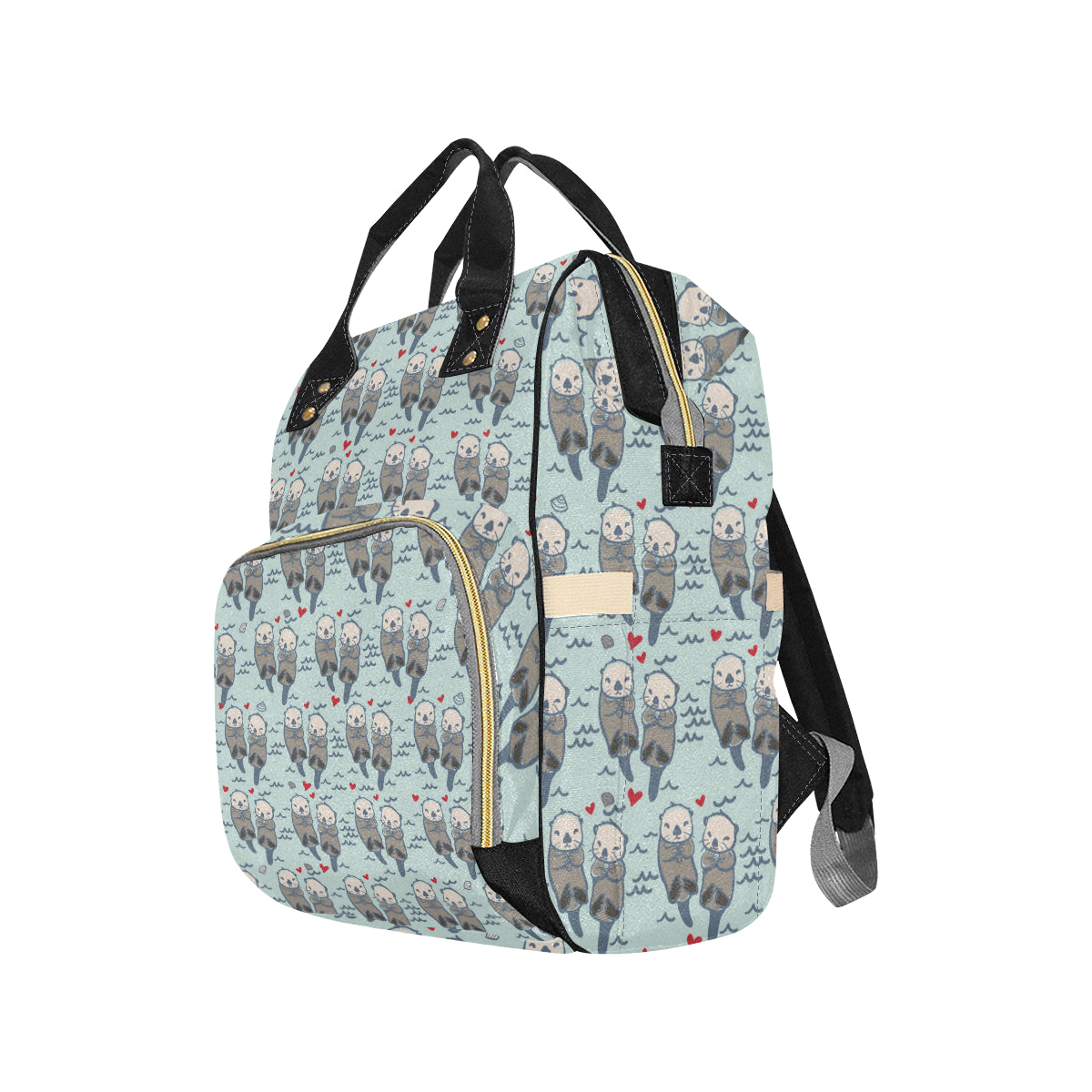 Sea Otter Pattern Print Design 03 Diaper Bag Backpack