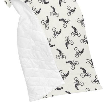 Mountain bike Pattern Print Design 01 Premium Quilt