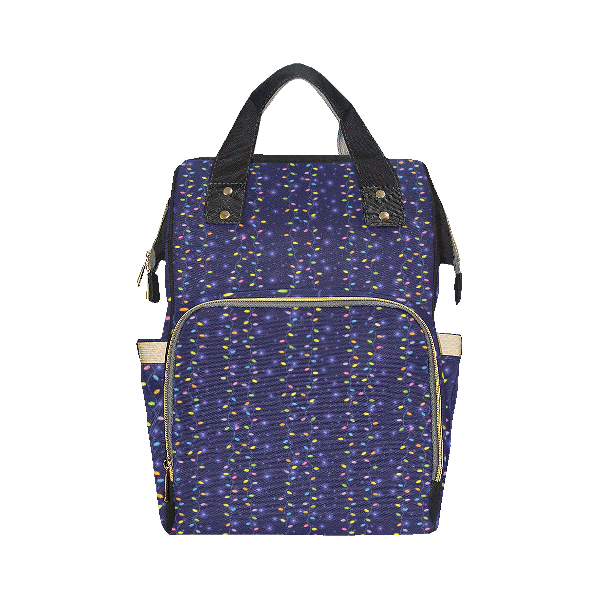 Christmas Light Pattern Print Design 03 Diaper Bag Backpack
