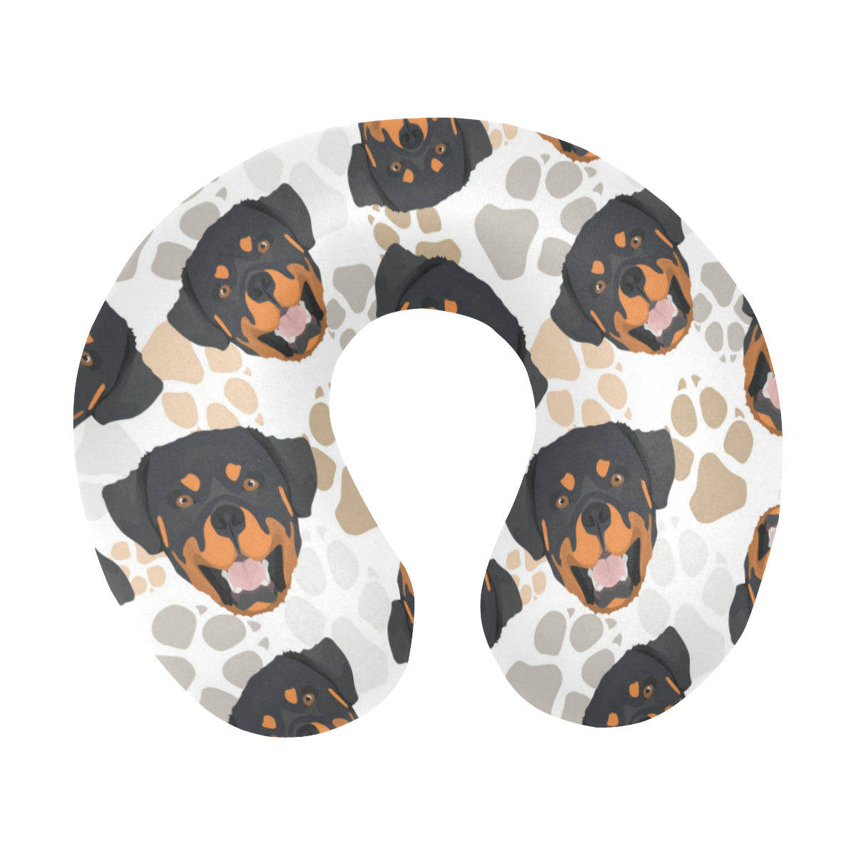 Rottweiler Pattern Print Design A03 U-Shaped Travel Neck Pillow