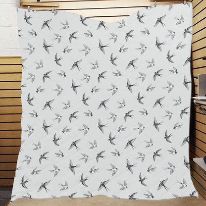 Swallow Bird Pattern Print Design 04 Premium Quilt