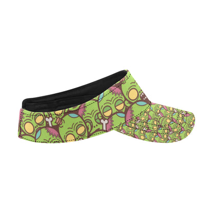 Zombie Head Design Pattern Print Unisex Sun Visor