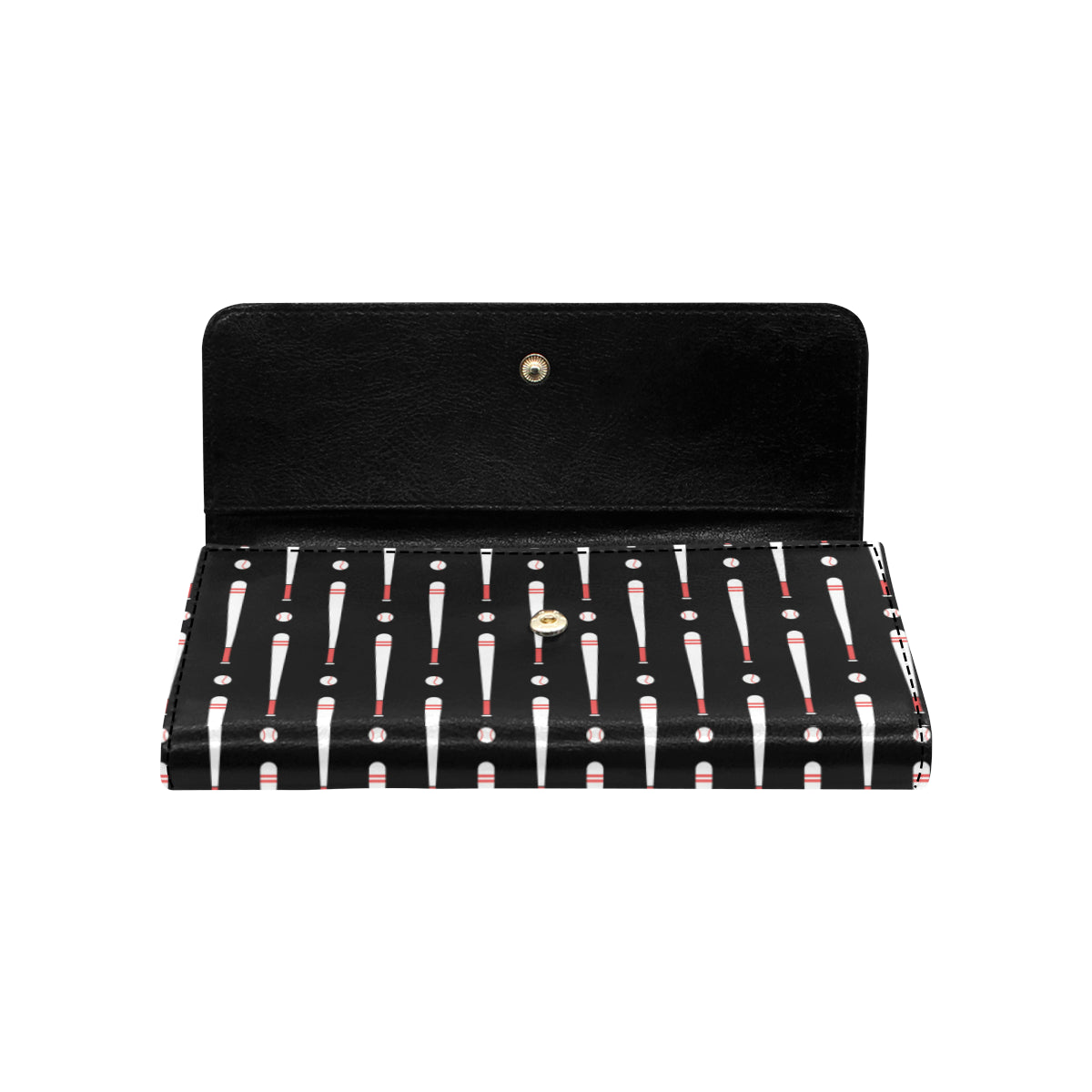 Baseball Pattern Print Design 03 Women's Trifold Wallet
