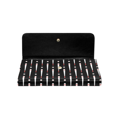 Baseball Pattern Print Design 03 Women's Trifold Wallet