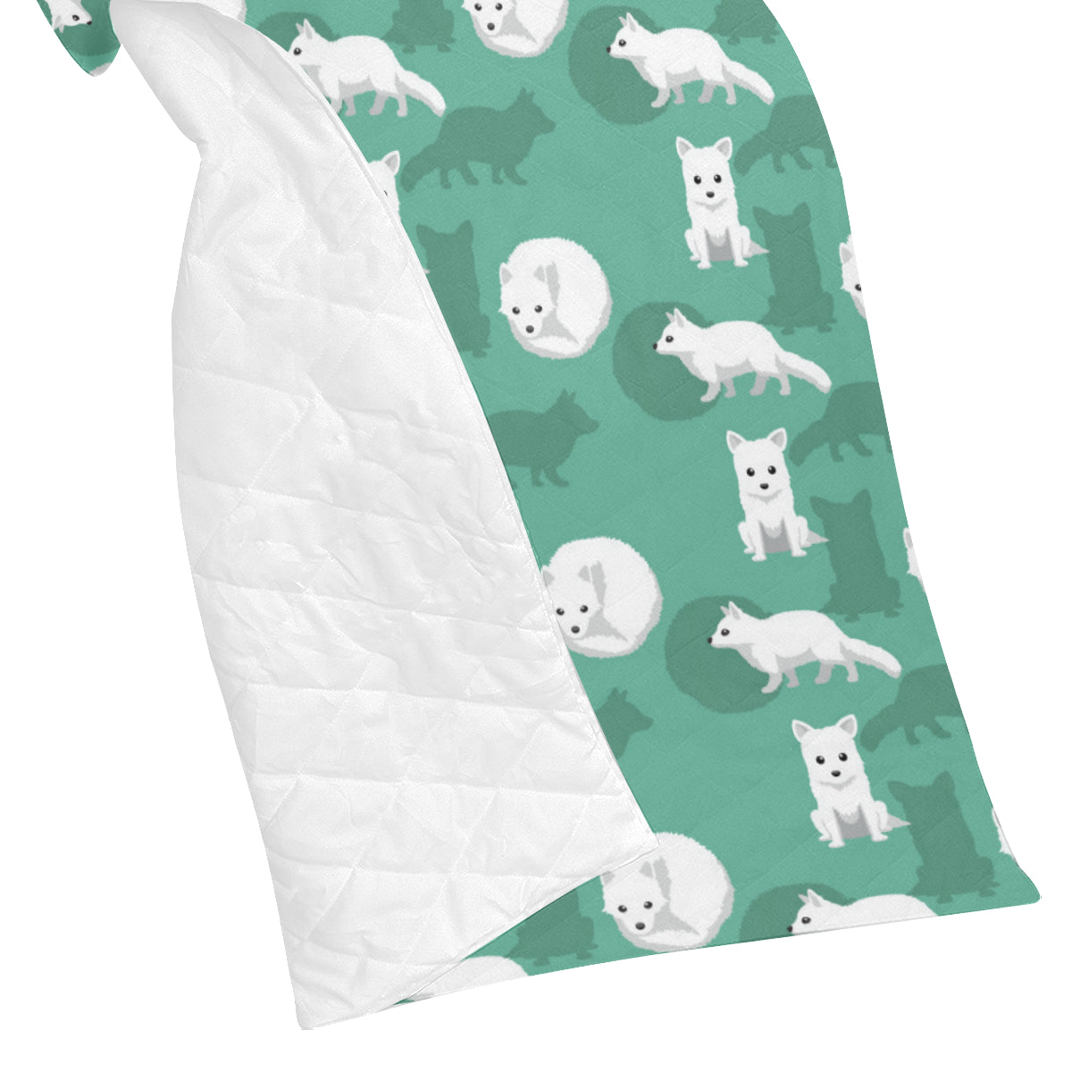 Arctic Fox Pattern Print Design Premium Quilt
