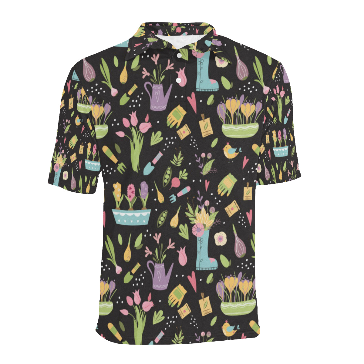 Gardening Pattern Print Design G03 Men Polo Shirt