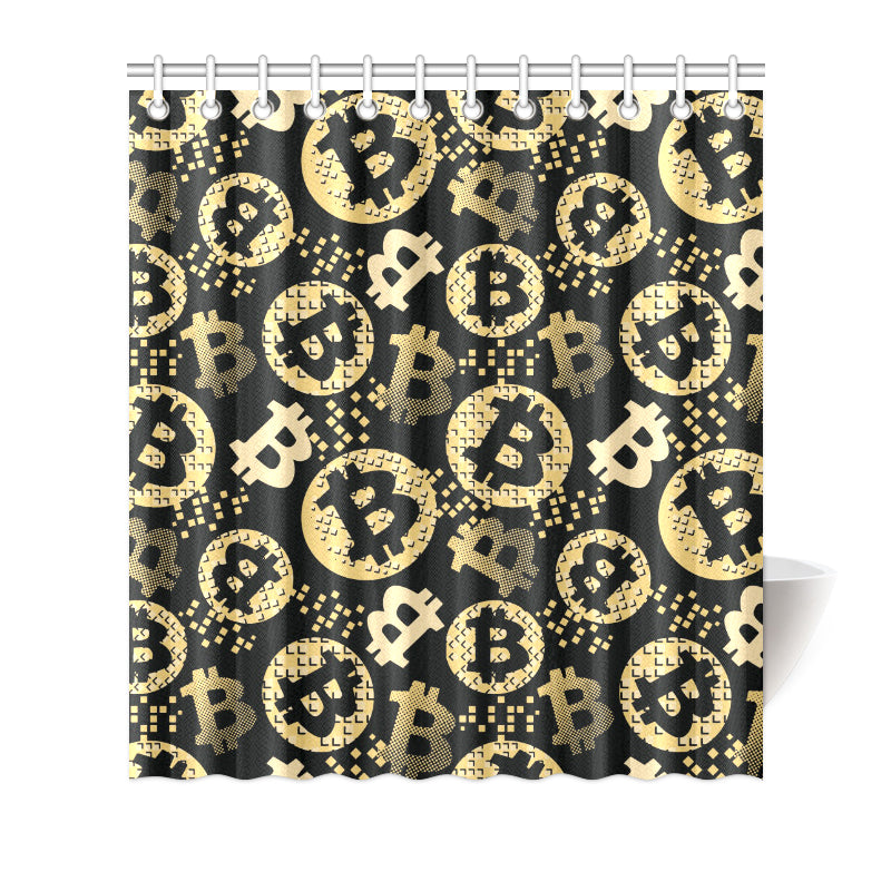 Bitcoin Pattern Print Design DO06 Shower Curtain