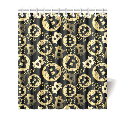 Bitcoin Pattern Print Design DO06 Shower Curtain