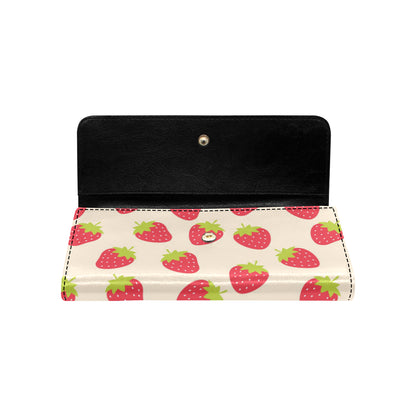 Strawberry Pattern Print Design SB02 Women's Trifold Wallet