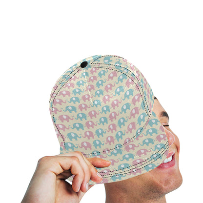Elephant Baby Pastel Print Pattern Snapback Cap