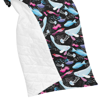 Manatee Pattern Print Design 02 Premium Quilt