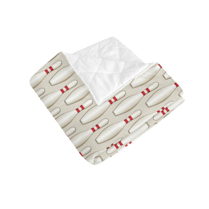Bowling Pin Pattern Print Design 01 Premium Quilt