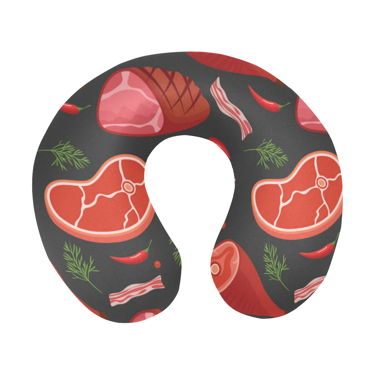Meat Pattern Print Design 03 U-Shaped Travel Neck Pillow