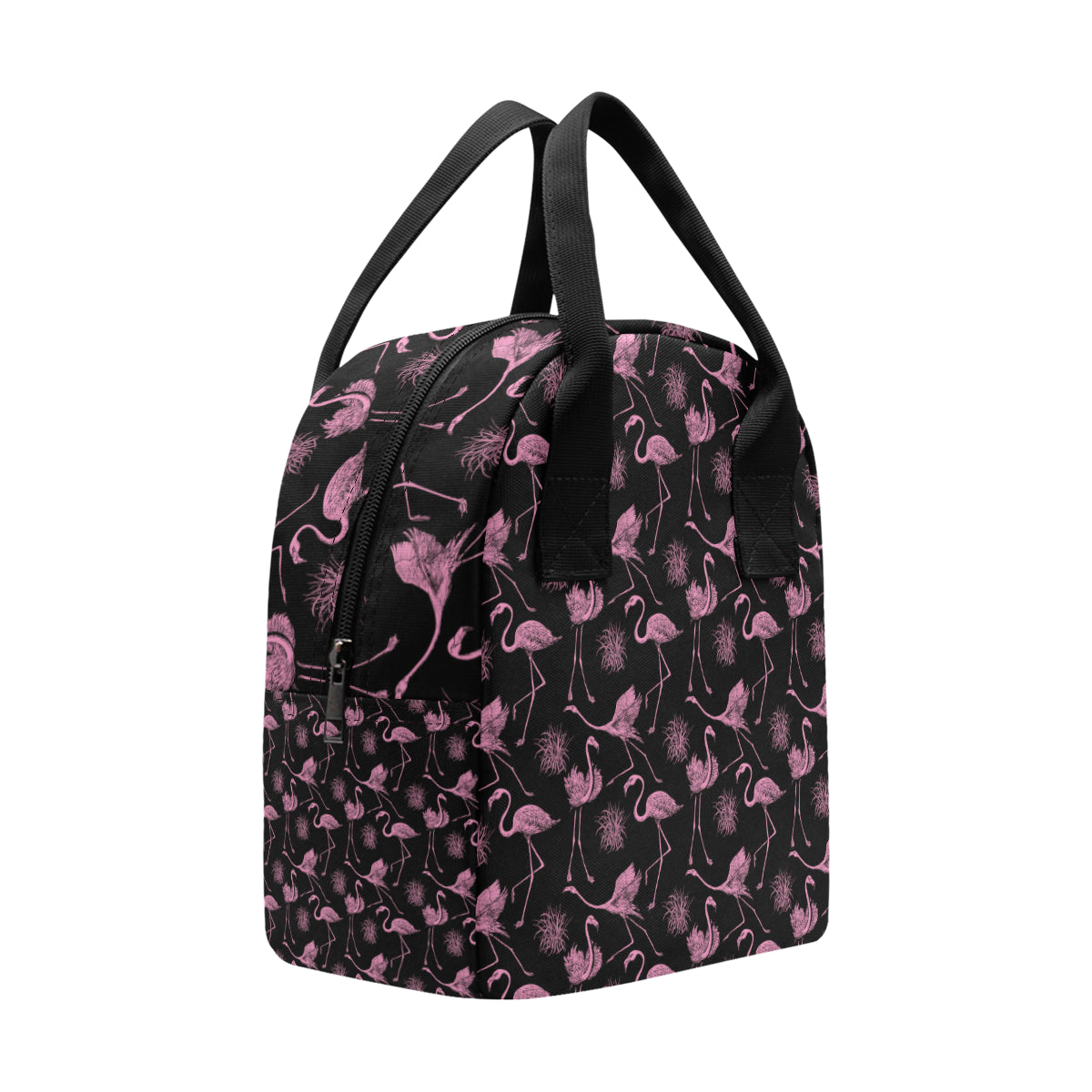 Flamingo Pink Print Pattern Insulated Lunch Bag
