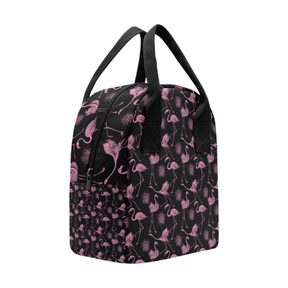 Flamingo Pink Print Pattern Insulated Lunch Bag