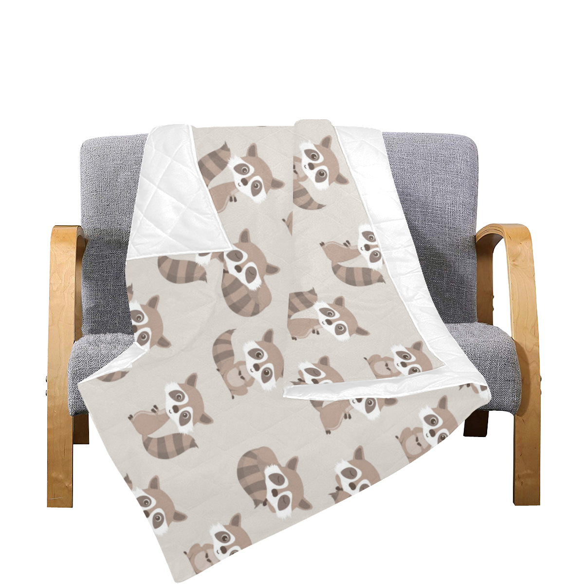 Raccoon Pattern Print Design A05 Premium Quilt
