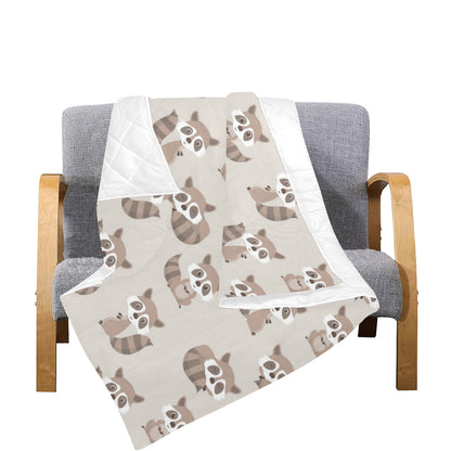 Raccoon Pattern Print Design A05 Premium Quilt