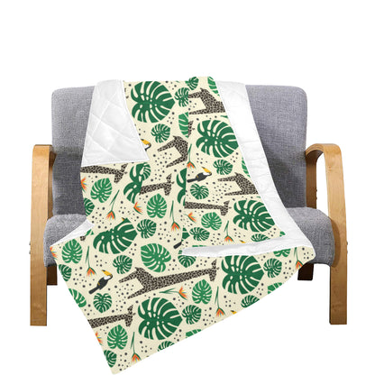Rainforest Giraffe Pattern Print Design A02 Premium Quilt