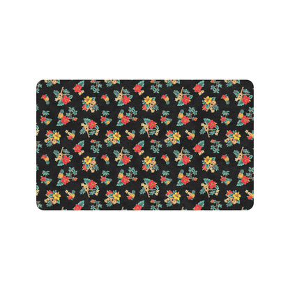 Hawaiian Flower Themed Print Rubber Doormat