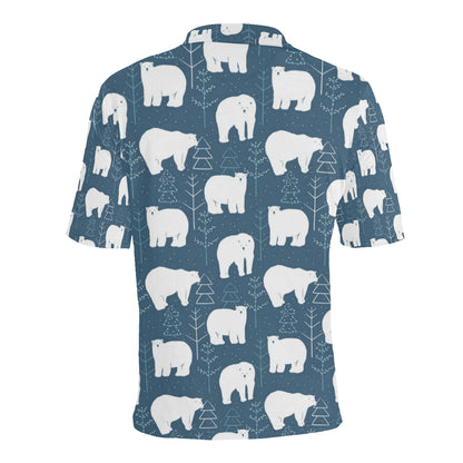 Polar Bear Pattern Print Design A01 Men Polo Shirt