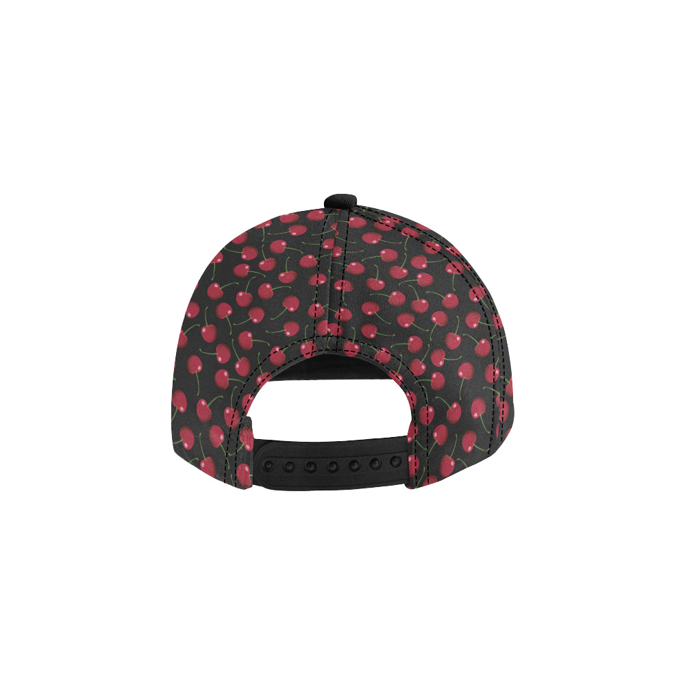Cherry Black Background Snapback Cap