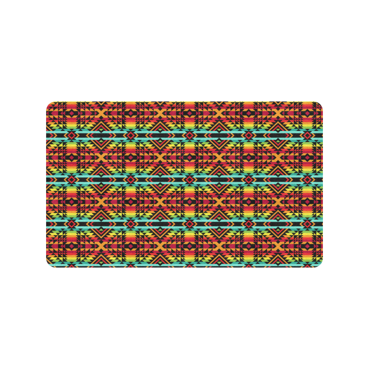 Kente Red Design African Print Rubber Doormat