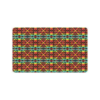 Kente Red Design African Print Rubber Doormat