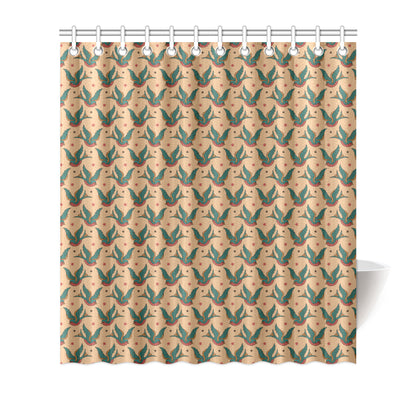 Old School Tattoo Swallow Design Shower Curtain