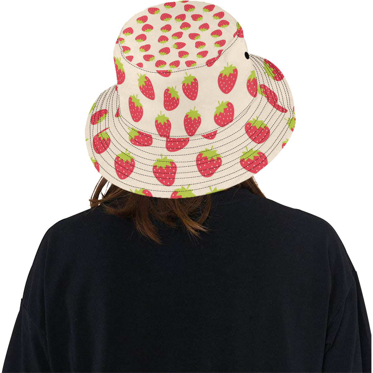 Strawberry Pattern Print Design SB02 Unisex Bucket Hat