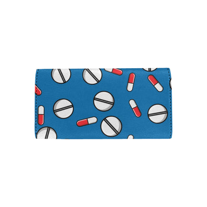 Pill Pattern Print Design A05 Women's Trifold Wallet