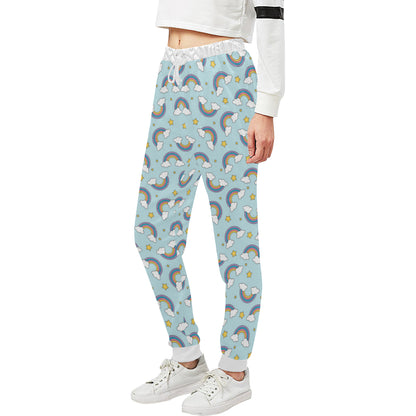Rainbow Cloud Print Pattern Unisex Sweatpants
