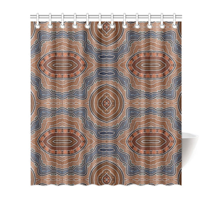 Aboriginal Pattern Print Design 01 Shower Curtain
