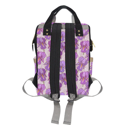 Iris Pattern Print Design IR05 Diaper Bag Backpack