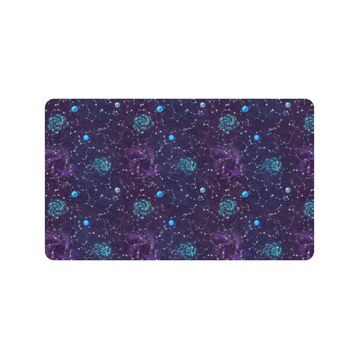 Zodiac Galaxy Design Print Rubber Doormat