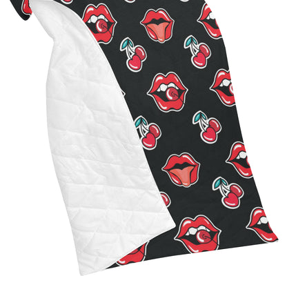 Cherry Pattern Print Design CH04 Premium Quilt
