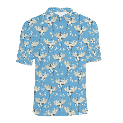 Crane Pattern Print Design 03 Men Polo Shirt