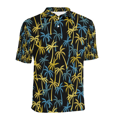 Palm Tree Pattern Men Polo Shirt