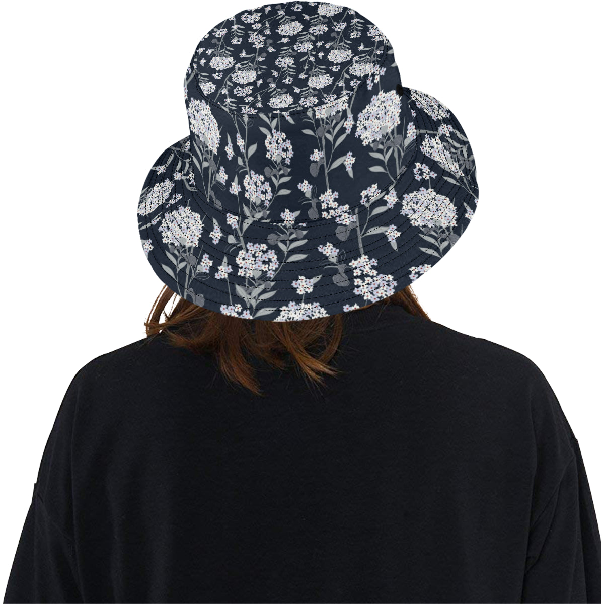 Hydrangea Pattern Print Design HD07 Unisex Bucket Hat