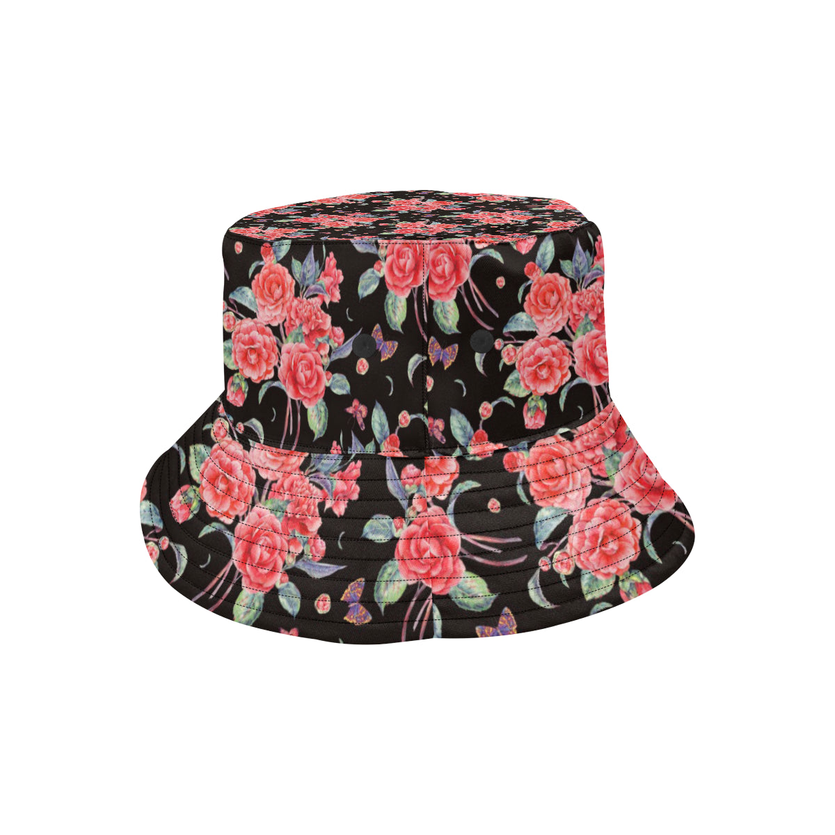 Camellia Pattern Print Design CM03 Unisex Bucket Hat