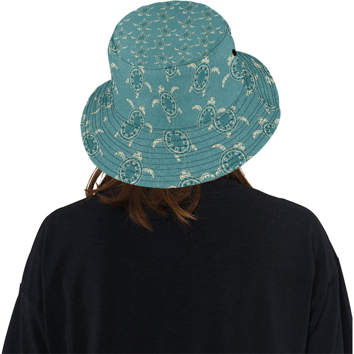 Sea Turtle Pattern Print Design T02 Unisex Bucket Hat