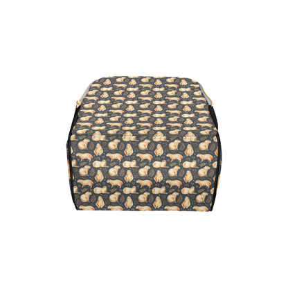 Capybara Pattern Print Design 02 Diaper Bag Backpack