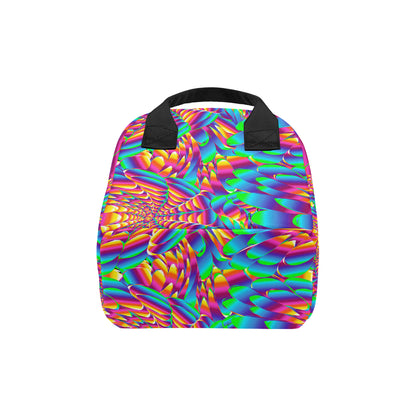 Psychedelic Trippy Pattern Insulated Lunch Bag