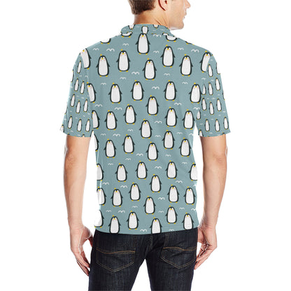 Penguin Pattern Print Design A02 Men Polo Shirt